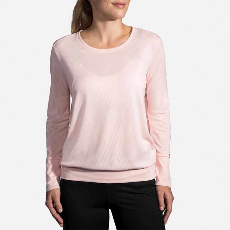 Brooks Array Women's Long Sleeve Running Shirt - Pink (98710-BSLE)